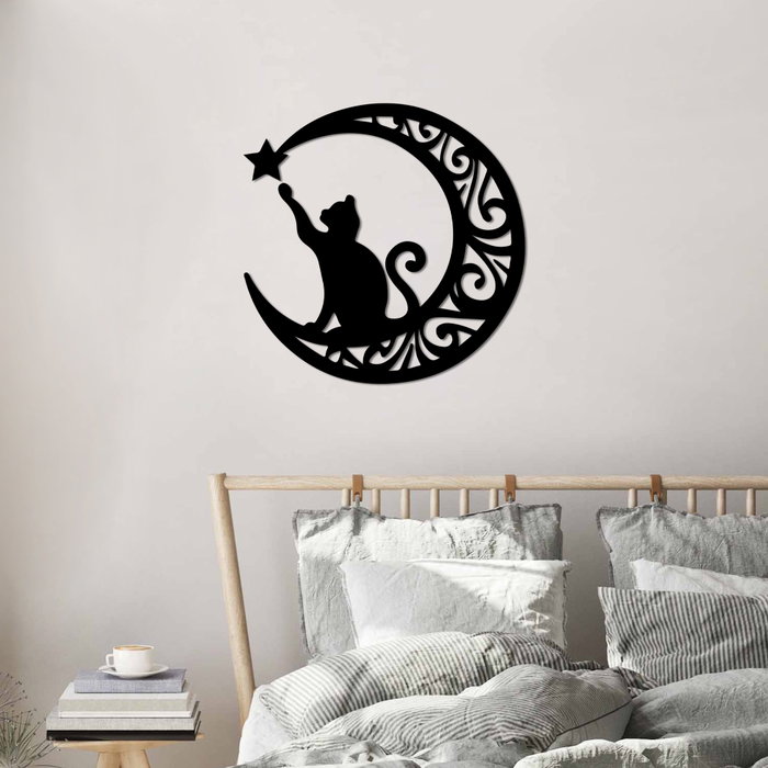 Wallity Cat 3 Accesorio Decorativo de Pared de Metal Negro 55 x 55 cm Wallity Cat 3 Accesorio Decorativo de Pared de Metal Negro 55 x 55 cm